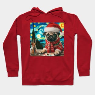 Christmas Pug - Van Gogh Style Hoodie